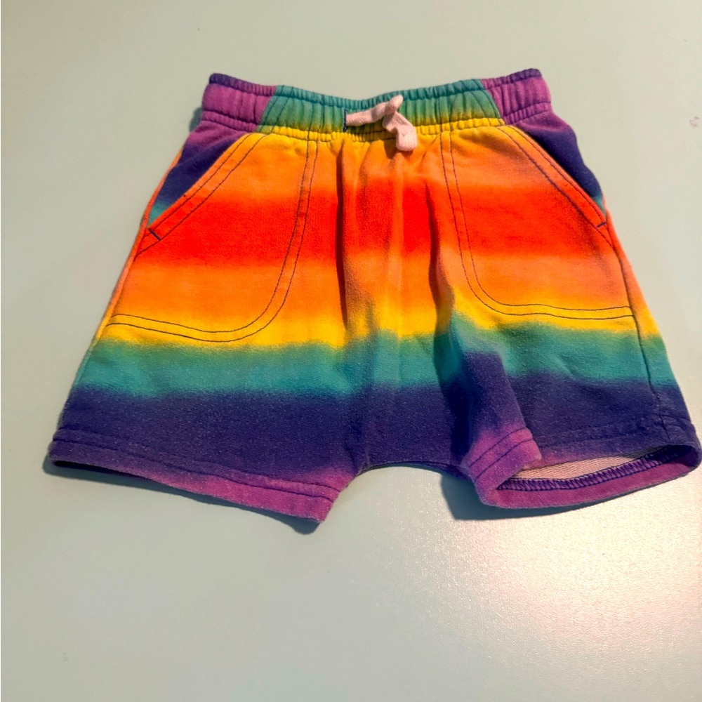 Rainbow heart top and shorts for Tots.  2T